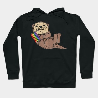 Lgbt Sea Otter Rainbow Flag Cute Gay Pride Animal Lover Hoodie